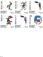 Woody Woodpecker- Pack of 42 Designs - Embroidery Design